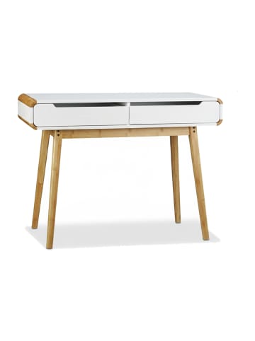 relaxdays Schreibtisch in Weiß - (B)100 x (H)73 x (T)45 cm
