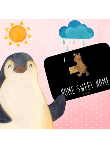 Mr. & Mrs. Panda Bad Fußmatte Bär Zuhause mit Spruch in Schwarz