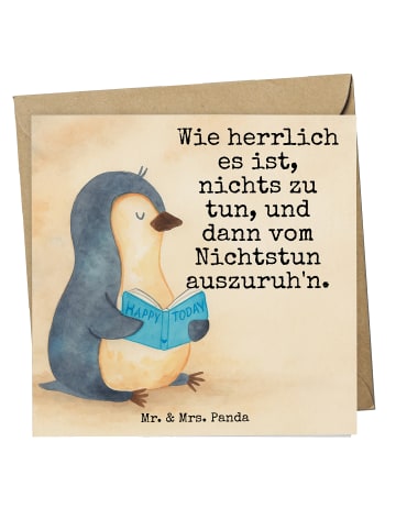 Mr. & Mrs. Panda Glückwunschkarte Pinguin Buch Design mit Spruch in Weiß