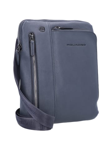 Piquadro Black Square Umhängetasche Leder 24 cm in blue4