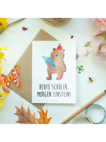 Mr. & Mrs. Panda Grußkarte Schulanfang Inspiration mit Spruch in Weiß
