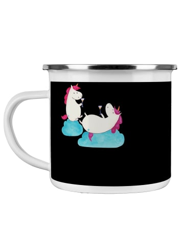 Mr. & Mrs. Panda Tasse Junggesellinnenabschied Feiern mit Spruch in Schwarz