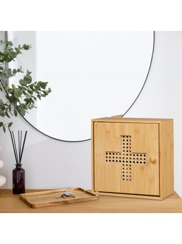 relaxdays Medizinschrank in Natur - (B)28 x (H)28 x (T)16 cm