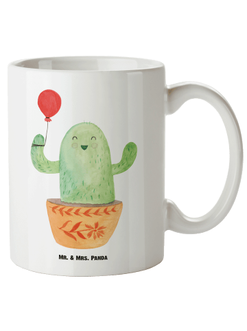 Kaffeebecher Kaktus Luftballon ohne Spruch in Weiß