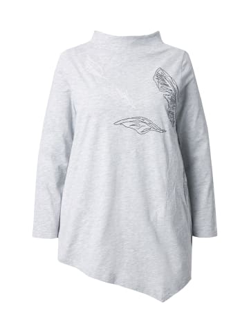 Ulla Popken Longshirt in grau melange