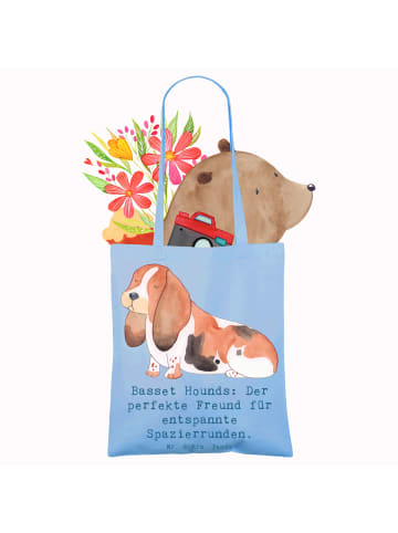 Mr. & Mrs. Panda Tragetasche Basset Hound Freund mit Spruch in Sky Blue