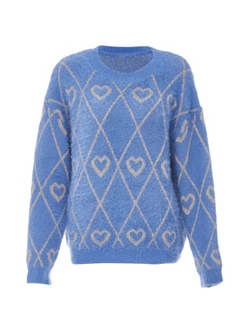 ebeeza Damen Strickpullover in Denim Blau