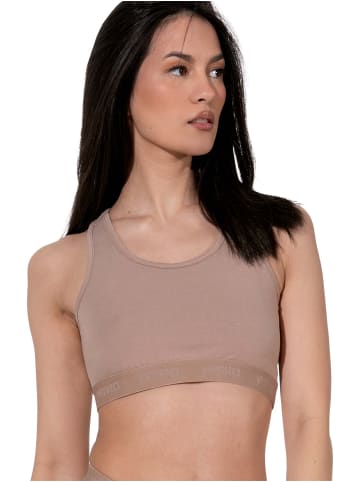 Yenita® Bustier 3er Set Sports-Collection mit breiten Trägern in beige