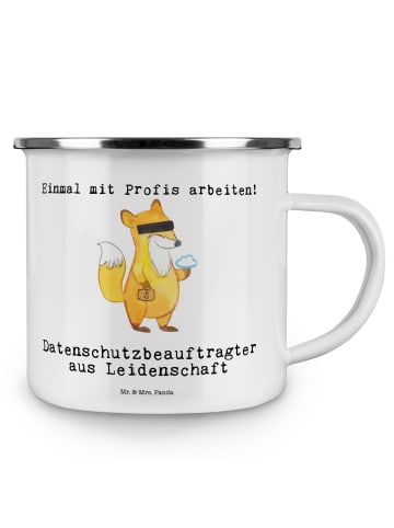 Mr. & Mrs. Panda Camping Emaille Tasse Datenschutzbeauftragter L... in Weiß