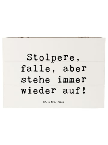 Mr. & Mrs. Panda Holzkiste Spruch Fehler machen und daraus lerne... in Weiß