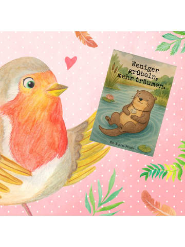 Mr. & Mrs. Panda Motivkarte Otter Muschel Design mit Spruch in Weiß