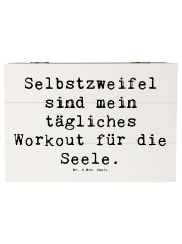 Mr. & Mrs. Panda holzschatulle Spruch Selbstzweifel Workout mit ... in Weiß