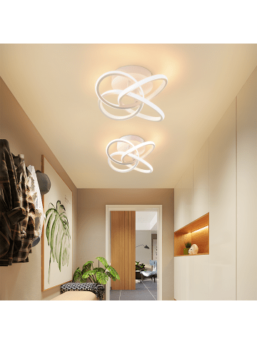 ZMH Deckenleuchte LED in Weiß 3000K Warmweiß Modern Vierblättrige Blume 28W L32cm