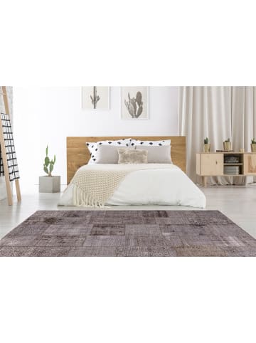 Kayoom Wohnzimmer Teppich – Kurzflorteppich Piemont 925 in anthrazit - rechteckig