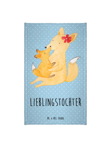 Mr. & Mrs. Panda Handtuch Fuchs Mama mit Spruch in Blau Pastell