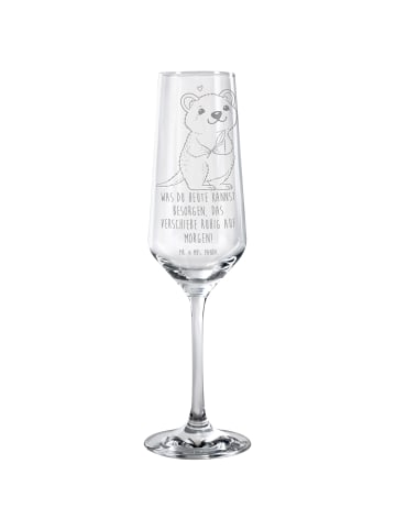 Mr. & Mrs. Panda Sektglas Quokka Happy mit Spruch in Transparent