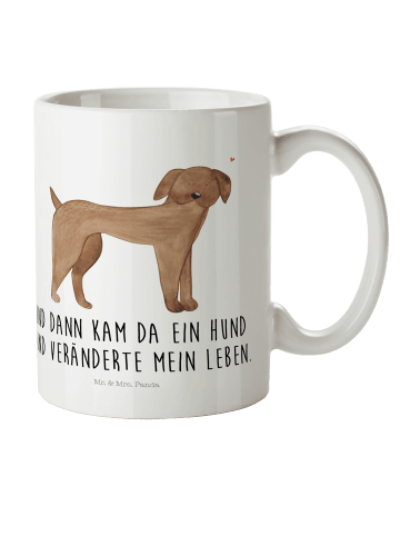 Mr. & Mrs. Panda Becher mit Henkel Hund Dogge mit Spruch in Weiß