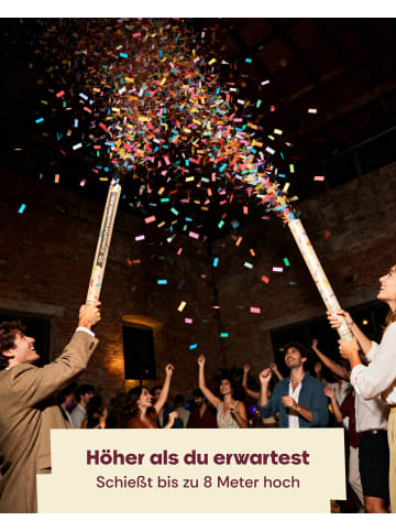 Partyjoker 5er Set XXL Konfettikanonen Bunt – Extra Viel Inhalt