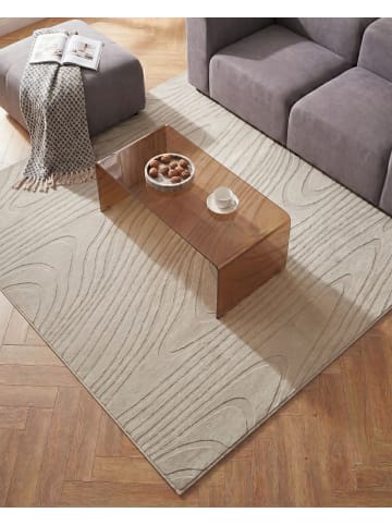Beliani Kurzflor ONTAKE in Beige - (W) 160 x (L) 160 cm
