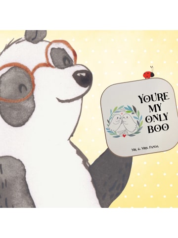 Mr. & Mrs. Panda Holzuntersetzer Gespenster  Liebe  Design mit S... in Weiß