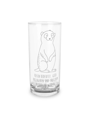 Mr. & Mrs. Panda Longdrinkglas Erdmännchen mit Spruch in Transparent