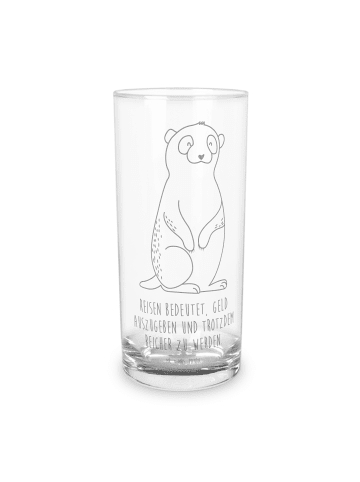 Mr. & Mrs. Panda Wasserglas Erdmännchen mit Spruch in Transparent