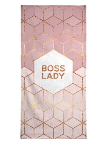 Juniqe Handtuch "Boss Lady" in Rosa & Weiß