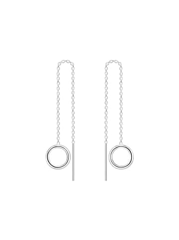 Alexander York Ohrringe OHRHÄNGER KETTE MIT KREIS in 925 Sterling Silber, 2-tlg. in silber