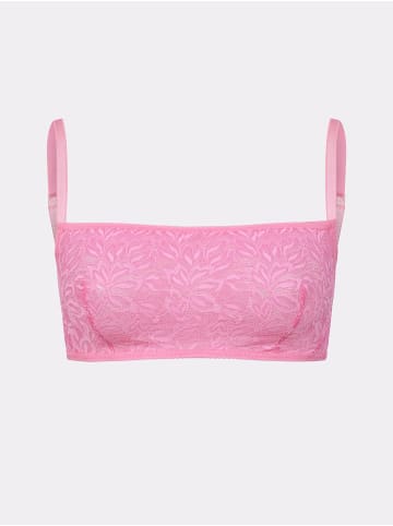 Erlich Textil  ICONIC LACE BANDEAU BRALETTE in bubblegum