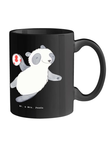 Mr. & Mrs. Panda Teebecher Handball Trainerin Dankeschön mit Spruch in Schwarz
