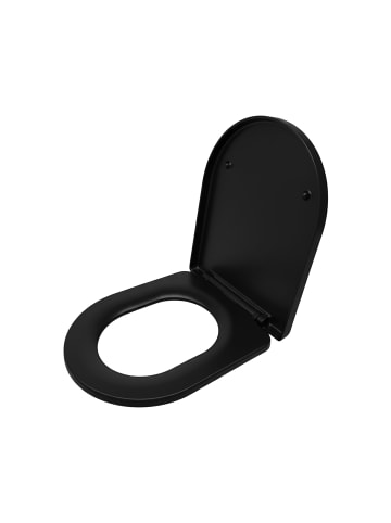 relaxdays Toilettendeckel in Schwarz - (B)36 x (T)42 cm
