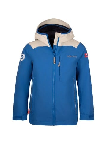 Trollkids Regenjacke "Bergen" in Leuchtendes Blau/wolkig grau