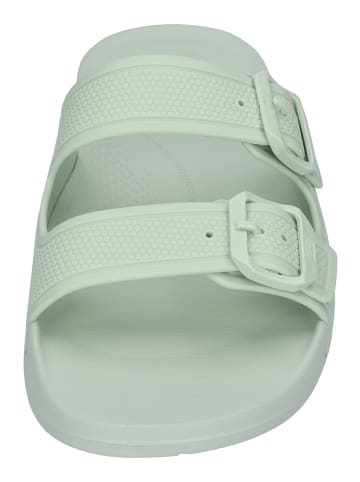 fitflop Pantoletten IQUSHION TWO-BAR BUCKLE SLIDES in grün