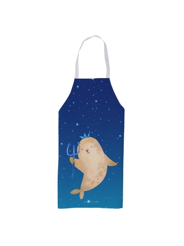 Mr. & Mrs. Panda Schürze Sternzeichen Wassermann ohne Spruch in Sternenhimmel Blau