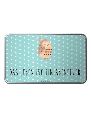 Mr. & Mrs. Panda Aufbewahrungsbox Eule Federschmuck mit Spruch in Türkis Pastell
