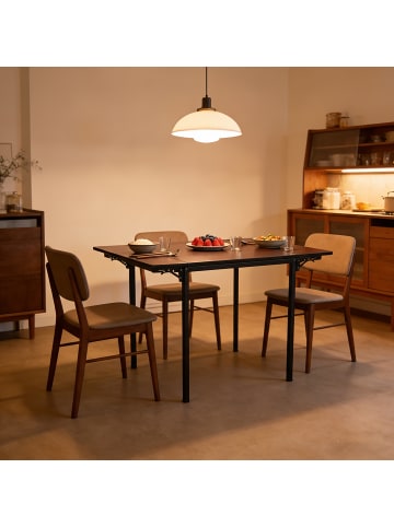 relaxdays Esstisch in Natur/ Weiß – (B)120 x (H)76 x (T)78 cm