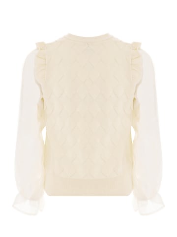 CARNEA Damen Strickjacke in Wollweiss