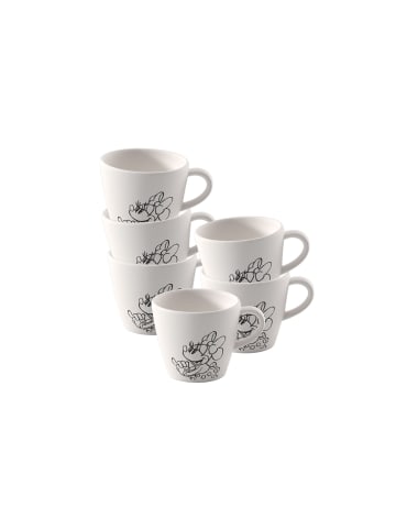 Villeroy & Boch 6er Set Espressotassen Manufacture Rock blanc - Mickey Mouse in 60 ml in weiß