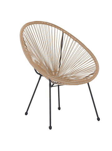 Beliani Cocktailsessel ACAPULCO II in Braun/Schwarz - (W) 70 x (H) 87 x (L) 90 cm