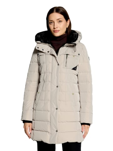 AMBER & JUNE Winterjacke mit Kapuze in Silver Cloud