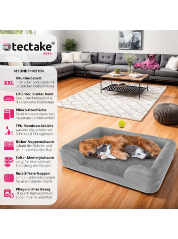 tectake Orthopädisches Hundebett, rutschfeste Unterseite, weich und flauschig