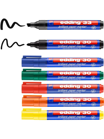 edding Flipchartset Colourful Packung mit 7 Stifte sortiert