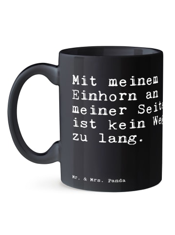 Mr. & Mrs. Panda Tasse Mit meinem Einhorn an... mit Spruch in Schwarz