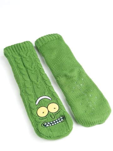Rick and Morty Rick and Morty Hüttensocken Haussocken Sherpa Futter Kuschelsocken in grün