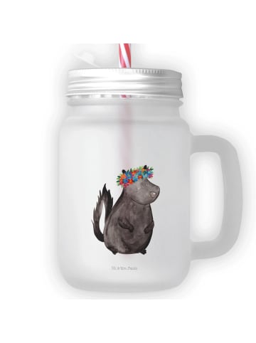 Mr. & Mrs. Panda Trinkglas Mason Jar Stinktier  ohne Spruch in Transparent