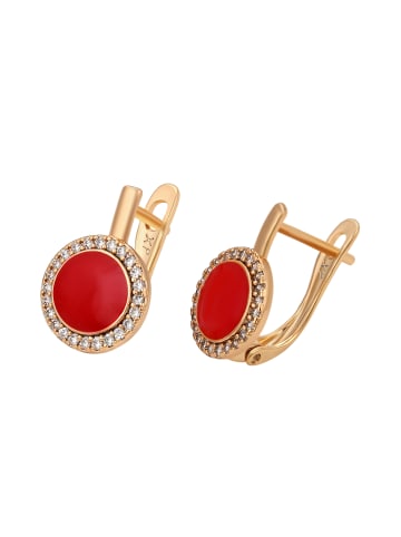 faina Women Drop Earrings in Rose Gold Red