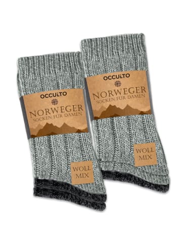 Occulto 6er Pack Wollsocken Gloria in Grau-Mix