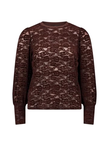 Zero  Spitzenshirt langarm in Black Coffee
