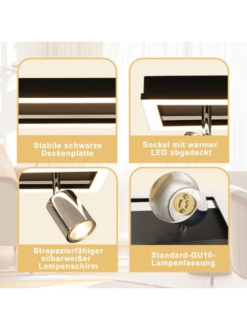 ZMH Deckenleuchte LED in schwarz 2-flammige GU10 Warmweiß 12W Deckenspot