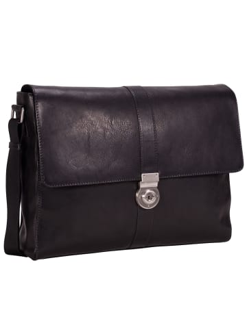 Leonhard Heyden Bergamo Messenger Leder 38 cm Laptopfach schwarz